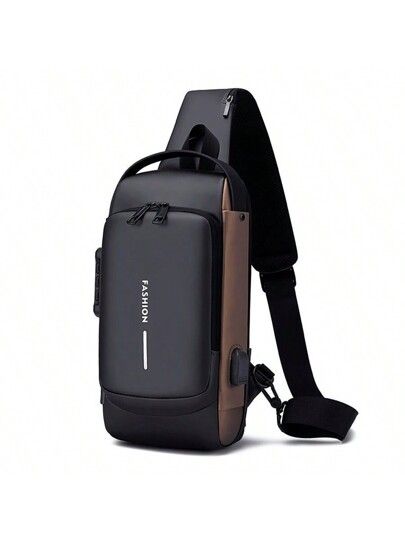 Premium Anti-Theft Crossbody Chest Bag with USB Charging Port | Waterproof Sling Bag for Travel & Daily Use