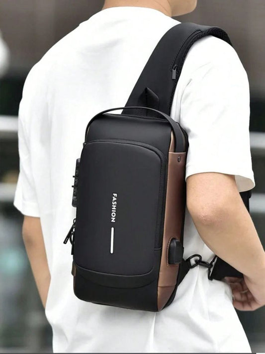 Premium Anti-Theft Crossbody Chest Bag with USB Charging Port | Waterproof Sling Bag for Travel & Daily Use